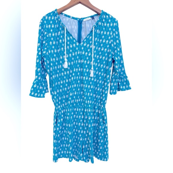Cabana Life Blue and White Romper - Picture 1 of 4